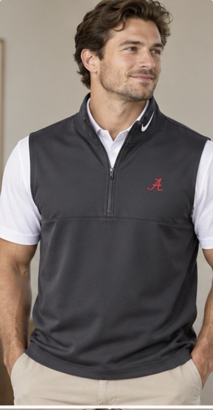 Nike Golf Tour Performance Alabama Crimson Tide Men’s XL Dri-FIT 1/4 Zip Vest